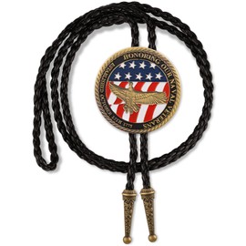 LAXPICOL Vintage Bolo Tie For Men American Flag Eagle Bolo Tie For Women Men Fashion Men's Accessary