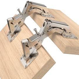 Chibery 10 Pack 170 Degree Soft Close Cabinet Hinges, Slow Smooth Hidden Frameless Hinge, Concealed Hardware Surface Mount Easy Installation, Lid Support Trap Door, Self Closing for Kitchen Cupboard