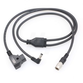 Power Splitter Cable D-Tap to Hirose 4 Pin and DC Run for Zoom F8 BMCC Video Assist Monitor
