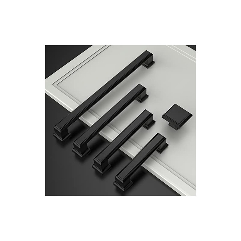 Asidrama 10 Pack Matte Black Kitchen Cabinet Knobs Drawer Cabinet