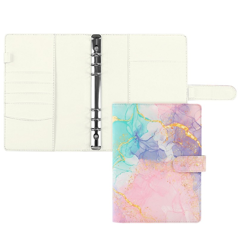 SKYDUE A5 Binder, A5 Ring Binder Faux Leather, Ring Binder