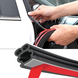 Wuyaoyao 32.8Ft Automotive Door Weather Stripping, Rubber Car Door Edge Trim Seal Strip for Hoods Trunks Windows, Universal Car Weather Stripping Edge Guard for Cars, Boats, RVs, Buses