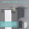 APLusee Polished Chrome Swivel Towel Bar, 304 Stainless Steel Foldable