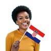 25 Packs Small Croatia Flags on Handheld Stick，Miniature Croatian Flag