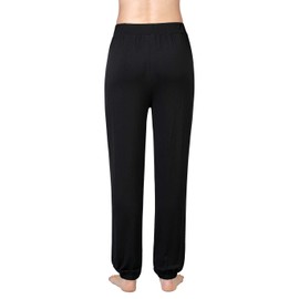 Air Curvey Soft Pajama Pants for Women Stretch Lounge Pants Sleep Bottoms With Pocket Black M