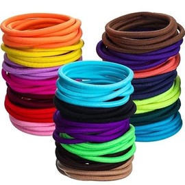 Generic Noor Village Multicolor Impression Jewellery Hair Elastics Ties Stretchable Rubber Hair Bands for Thin Hair - No Crease Hair Accessories for Women, Men, Girls, Boys Elastic Bands (Model 2)