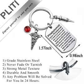 PLITI Phlebotomist Keychain Venipuncturist Gift Phlebotomy Graduation Gift Phlebotomy Technician Gift For Nurse Doctor Lab Tech Gift (Phlebotomist kyCA)