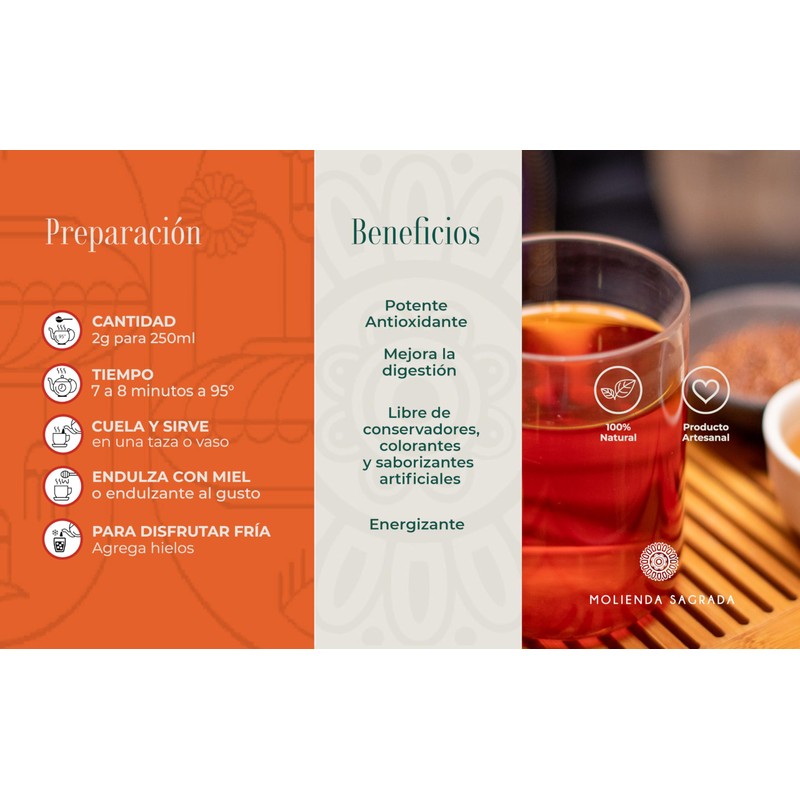 Molienda Sagrada,Rooibos Citrus, 150 gr.