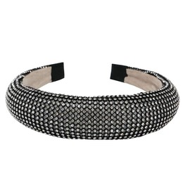 GETACOTA Rhinestone Bejewelled Crystal Headband for Women Wide Velvet Hairband Accessories for Women's Girls (rh62_black)