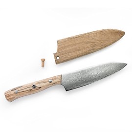 Mercer Culinary M37153 Premium Grade Super Steel, 5-Inch Bar Knife, Spalted Maple Handle/Saya Cover