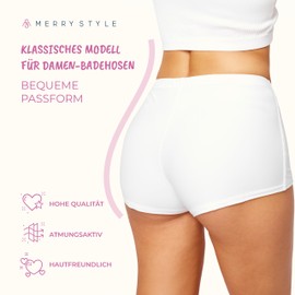 Merry Style Women's Swimming Shorts Model L23L1 (White (0016), UK 16 = DE 44)