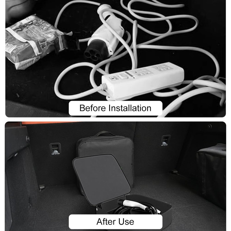 Kiuiom Charging Cable Bag, Electric Car, Non-Slip, Storage Bag for