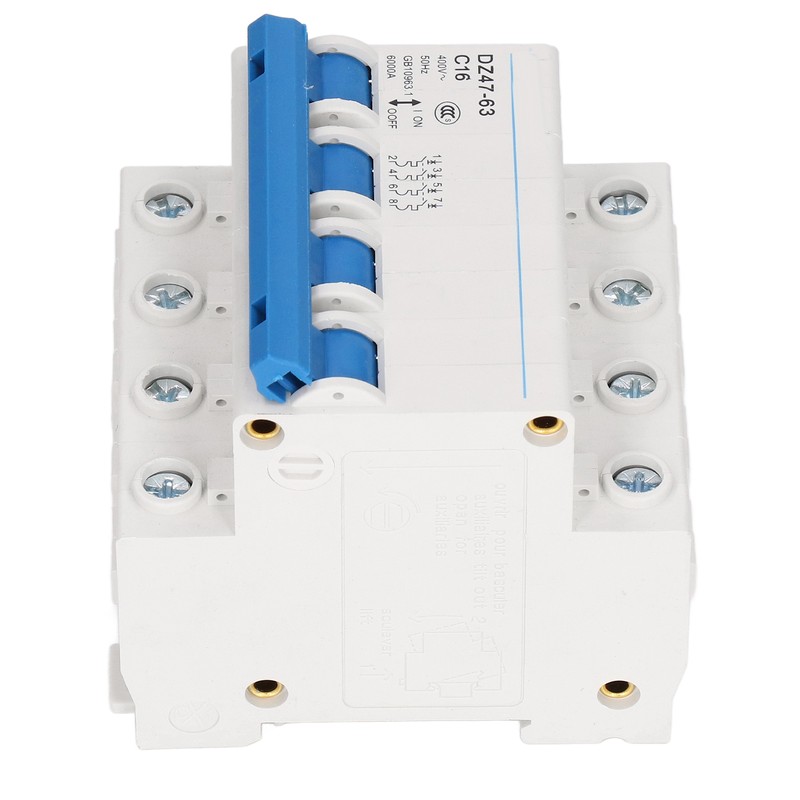 4P Miniature Circuit Breaker DIN Rail Mount Low Voltage Air