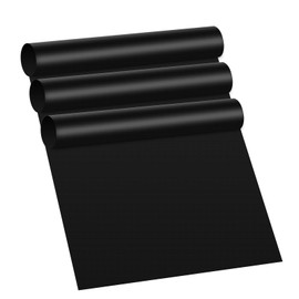 KitchenRaku Oven Liner Pack of 3, 40X60cm Teflon Oven Liners for Fan Assisted Ovens, Reusable Non-Stick Oven Mats for Bottom of Oven - Suitable for Most Ovens and Cookers (Black)