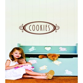Wall Decal Cookies Sign – Kitchen Cook Chef Gourmet Bon Viveur Fancy Food Wine Holiday Gift Decorating Ideas Sticker - Size: 10 Inches X 25 Inches