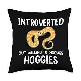 Hognose Snake Gear For Pet Snake Owners Introverted Funny Herpetology Hognose Snake Lover Throw Pillow, 18x18, Multicolor