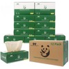 QingYa Unbleached Bamboo Facial Tissues - 12 Boxes of 100%