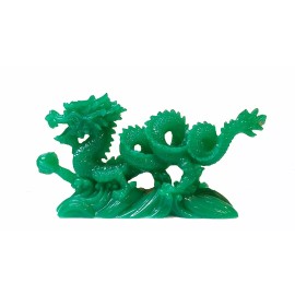 JADE COLOR Chinese Feng Shui Dragon Figurine Statue for Luck & Success 6" LONG