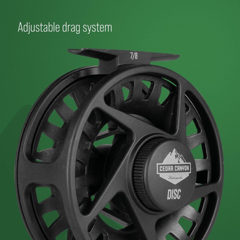Shakespeare Cedar Canyon Disc Fly Reel - Lightweight Graphite Construction,