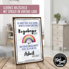 TypeStoff Wooden Sign with Saying - Rainbow - Vintage Look with Quote as a Gift and Decoration on the Theme of Family, Children and Parents - HS-00906