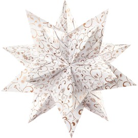 folia 410/2020 Bascetta Star Christmas Ornament Craft Set, White/Copper, 32 Sheets, 20 x 20 cm, Finished Size of Paper Star Approx. 30 cm, with Detailed Instructions (English language not guaranteed),