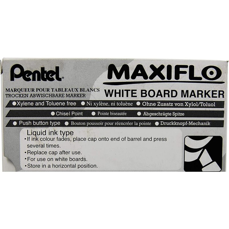 Pentel Maxiflo MWL6 Whiteboard Marker - Black - Wide Tip