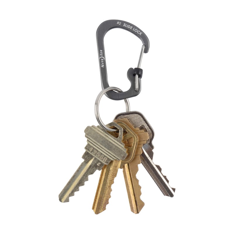 Nite Ize CSLA2-09-R6 SlideLock Carabiner, Aluminium Latch, Anthracite, #2