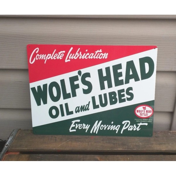 Killer-Decals WOLF'S HEAD Metal Sign decal Shop gas pump gasoline
