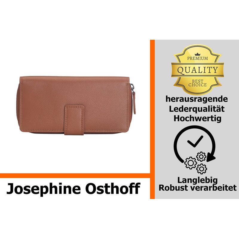 Josephine Osthoff Bremen Compact Genuine Leather Wallet with RFID Protection,