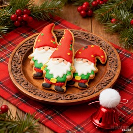 LUBTOSMN Gnome Cookie Cutter Set-5.3" 4.5" 4.3"-3-Pieces-Holiday Cookie Cutters Fondant Biscui Cutters