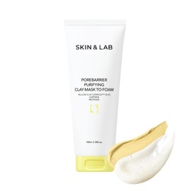 SKIN&LAB Mascarilla De Arcilla Purificante Porebarrier Para Hacer Espuma | Arcilla Amarilla Y Cafeína | Elimina El Sebo Y Las Impurezas | Limpiadora | 100 Ml