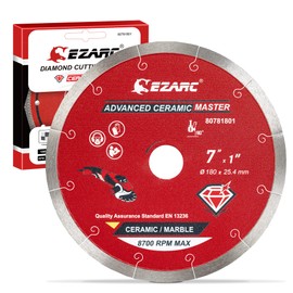 EZARC 7 inch Diamond Saw Blade, Advanced Ceramic Diamond Porcelain Cutting Blades Wet Cutting for Ceramic and Porcelain Tile, (1-Pack)