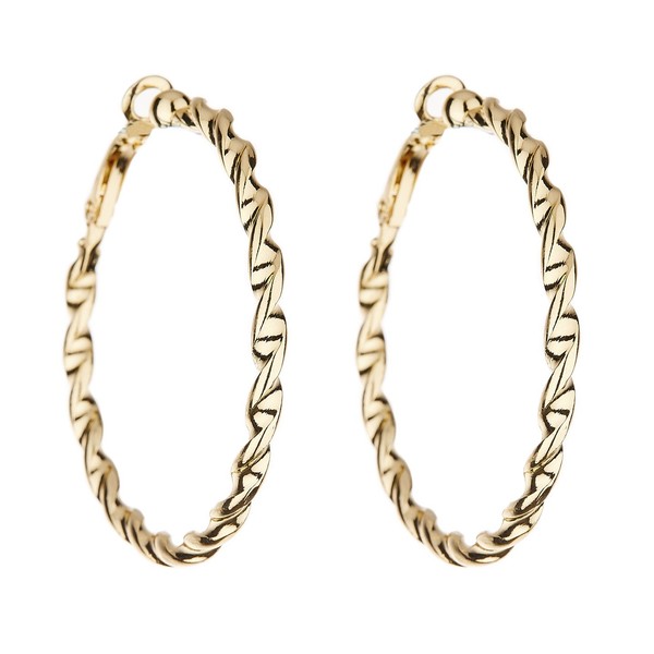 Clip On Earrings - Gold Plated Hoop In A Twisted