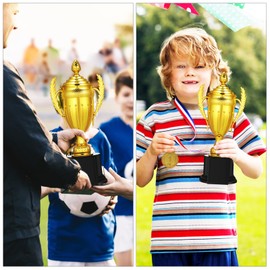 NOLITOY Gold Trophy Cup 10.6 Inch Large Trophy Winner Trophy Award for Sports Soccer Football Basketball League Party Game Favors Tournaments Competitions