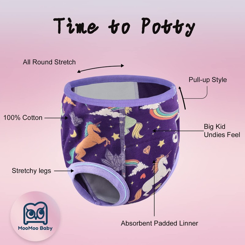 MooMoo Baby Potty Training Underwear 10 Packs Absorbent Toddler Training