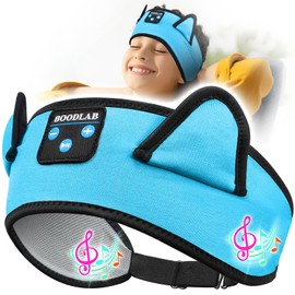 Boodlab Kids Headphones, Headband for Children Baby & Toddlers, Bluetooth Toddler Headphones Wireless and Wired Playback 3.5 MM Jack for School, Stretchy & Comfy Travel Accessories