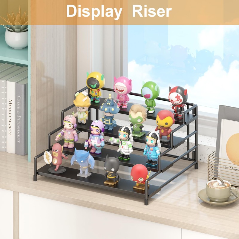 RUILALIFE 4-Tier-Spice-Rack-Organizer-for-Cabinet, Adjustable Depth Spice Holder Shelf For Countertop Pantry