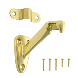 HOME MASTER HARDWARE Heavy Duty Handrail Stair Brackets Brass Staircase Hand Rail Bracket, Gold Finish, 1Pcs