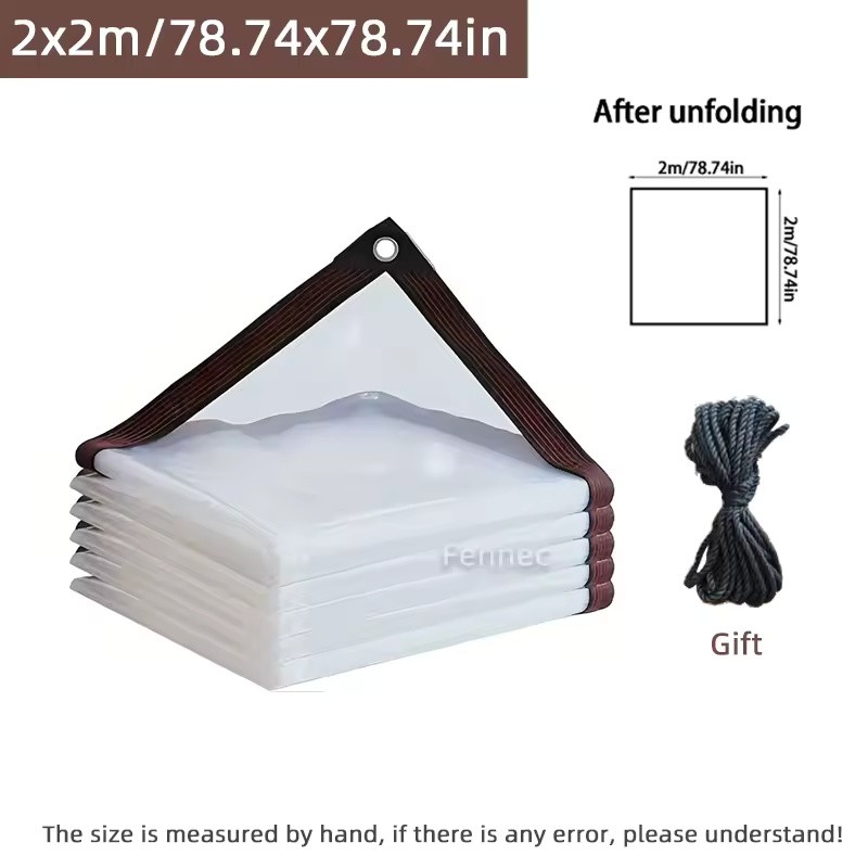 Transparent Waterproof PE Tarp with Reinforced Edges & Grommets
