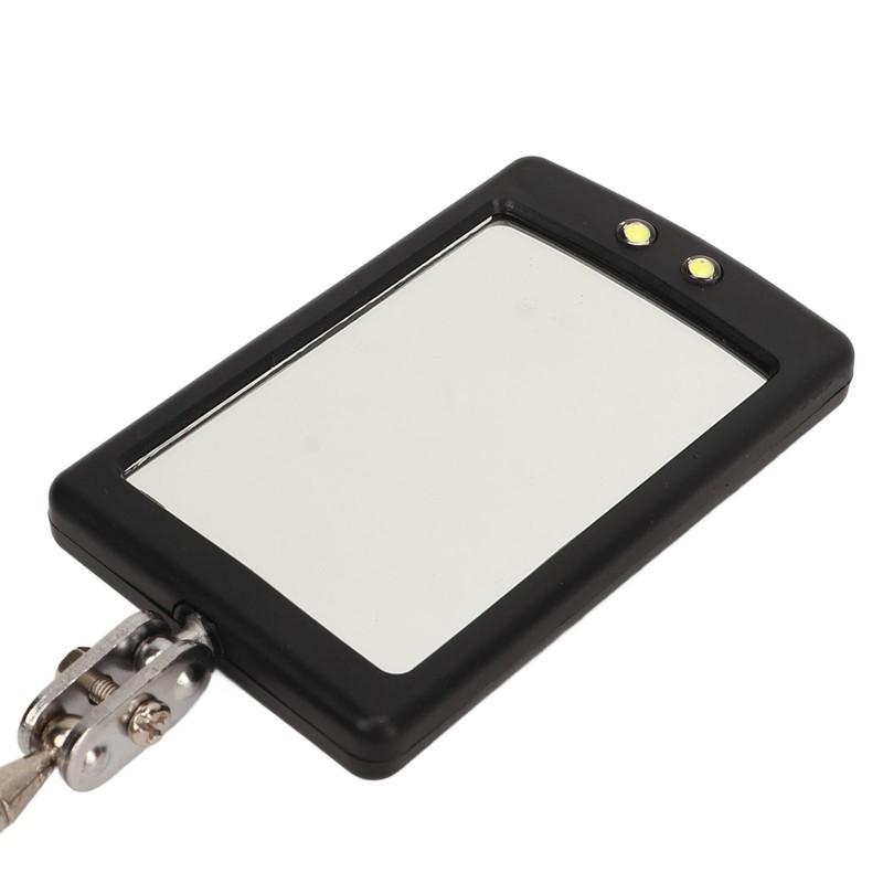 2Pcs Telescoping Inspection Mirror Set LED Lighted Flexible Retractable Pickup