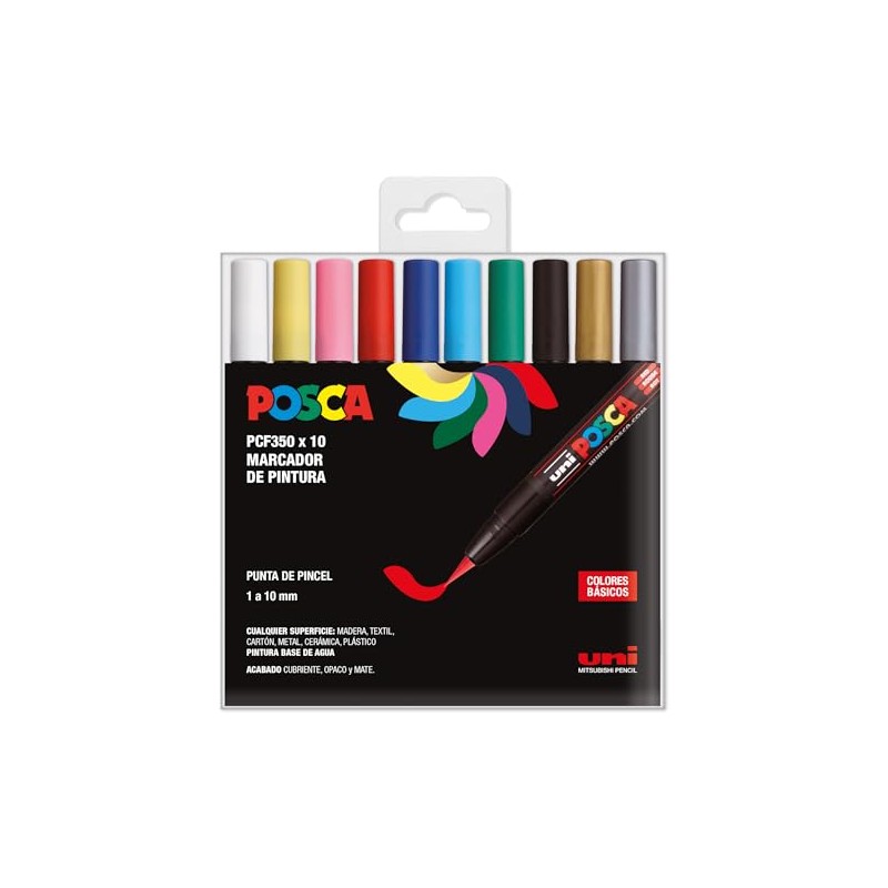 Posca Marker Case PCF-350 Primary Colours (Pack of 10)
