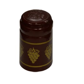 North Mountain Supply Premium PVC Heat Shrink Capsules with Tear Tabs for Wine Bottles - 165 Count - Maroon with Grape Side Print