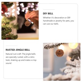 EXCEART DIY Bells Pack of 12 Rusty Bell Bells Star Cut-Out Christmas Mental Bell Bells Craft DIY Bells for Wreath Holiday Home Christmas Decoration (40 mm) Craft Bells