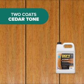 DEFY Extreme Wood Stain and Sealer in One - 1 Gallon Semi-Transparent Waterproof Coating for All Wood Types - Cedar Tone