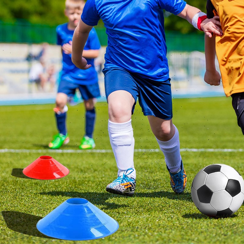 Pack of 25 Marker Cones, Football Cones with Locking Strap
