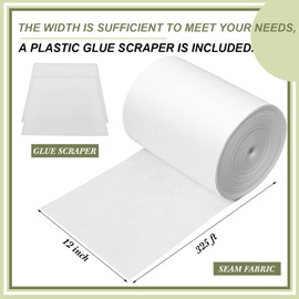 Newwiee 12 in x 325 ft Artificial Turf Tape Artificial Grass Tape Synthetic Fake Grass Turf Seam Lawn Carpet Seaming for Indoor Outdoor Mat Garden Pet Rug Jointing, No Adhesive