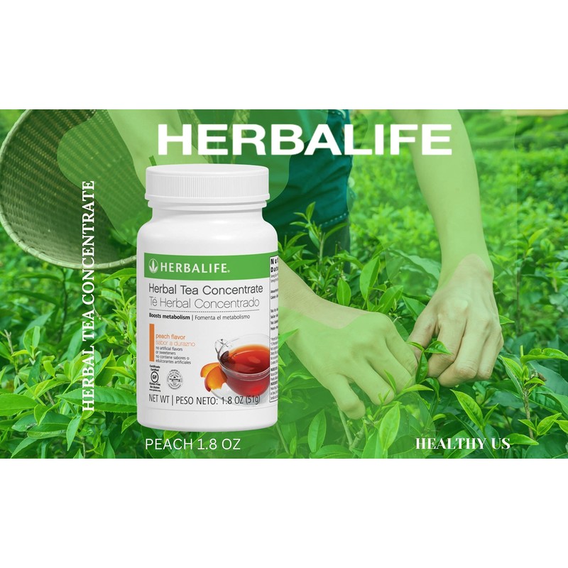 Herbalife Herbal Tea Concentrate: Peach 1.8 Oz. (51g) Gluten Free,