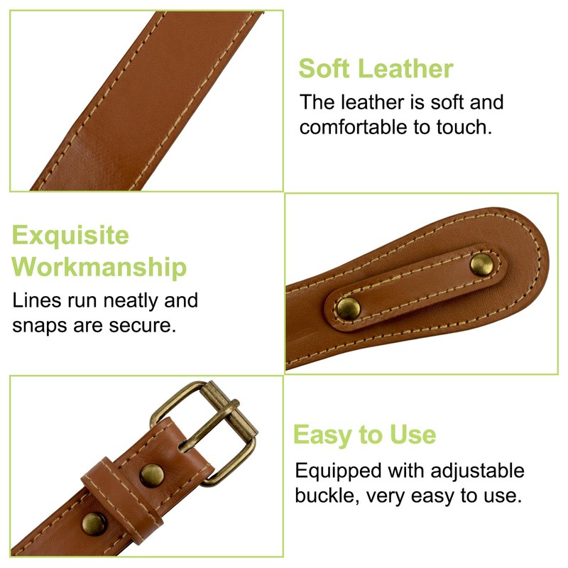 UFURMATE Picnic Blanket Carry Strap, PU Leather Carry Strap with