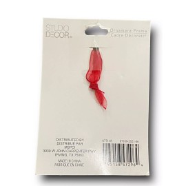 Studio Decor Paw Print Ornament Frame By Studio Decor With Red Glitter Enamel & Silver Finish