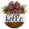 Hello Wreath with Stripe for Front Door Year Round Hanger